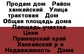 Продам дом › Район ­ ханкайский › Улица ­ трактовая › Дом ­ 80 › Общая площадь дома ­ 63 › Площадь участка ­ 200 › Цена ­ 700 000 - Приморский край, Ханкайский р-н Недвижимость » Дома, коттеджи, дачи продажа   . Приморский край